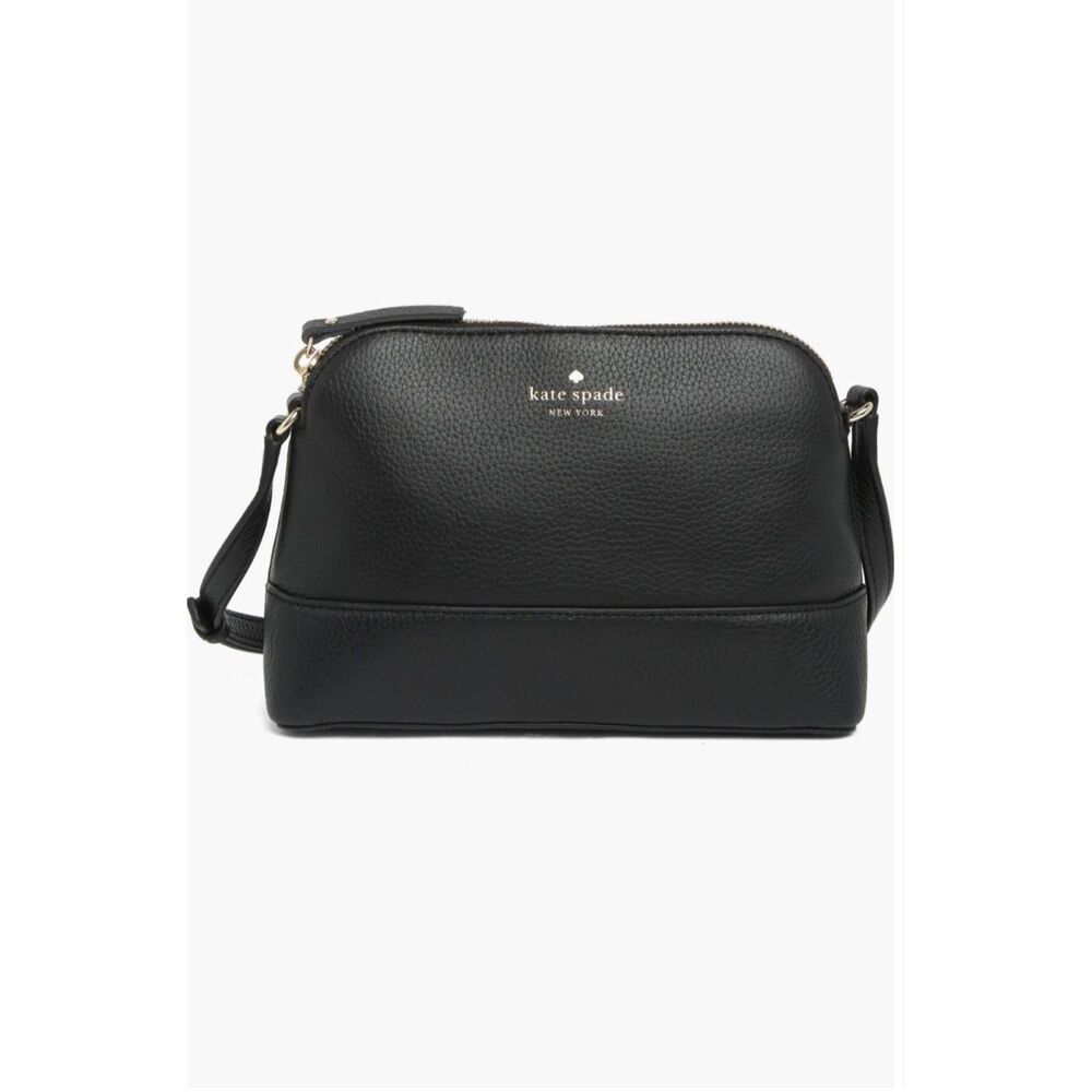 NWT Kate Spade New York Wellesley Hanna Pebbled Leather Cross Body Bag in Black